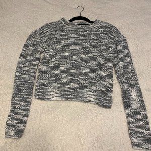 NWT Chenille Space Dye Gray XS Cropped Sweat